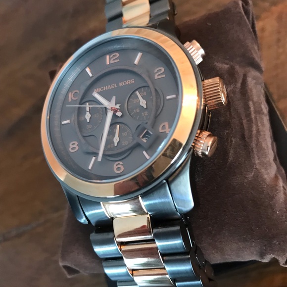 Michael Kors two-tone Gunmetal & Gold watch. Kors main image 6